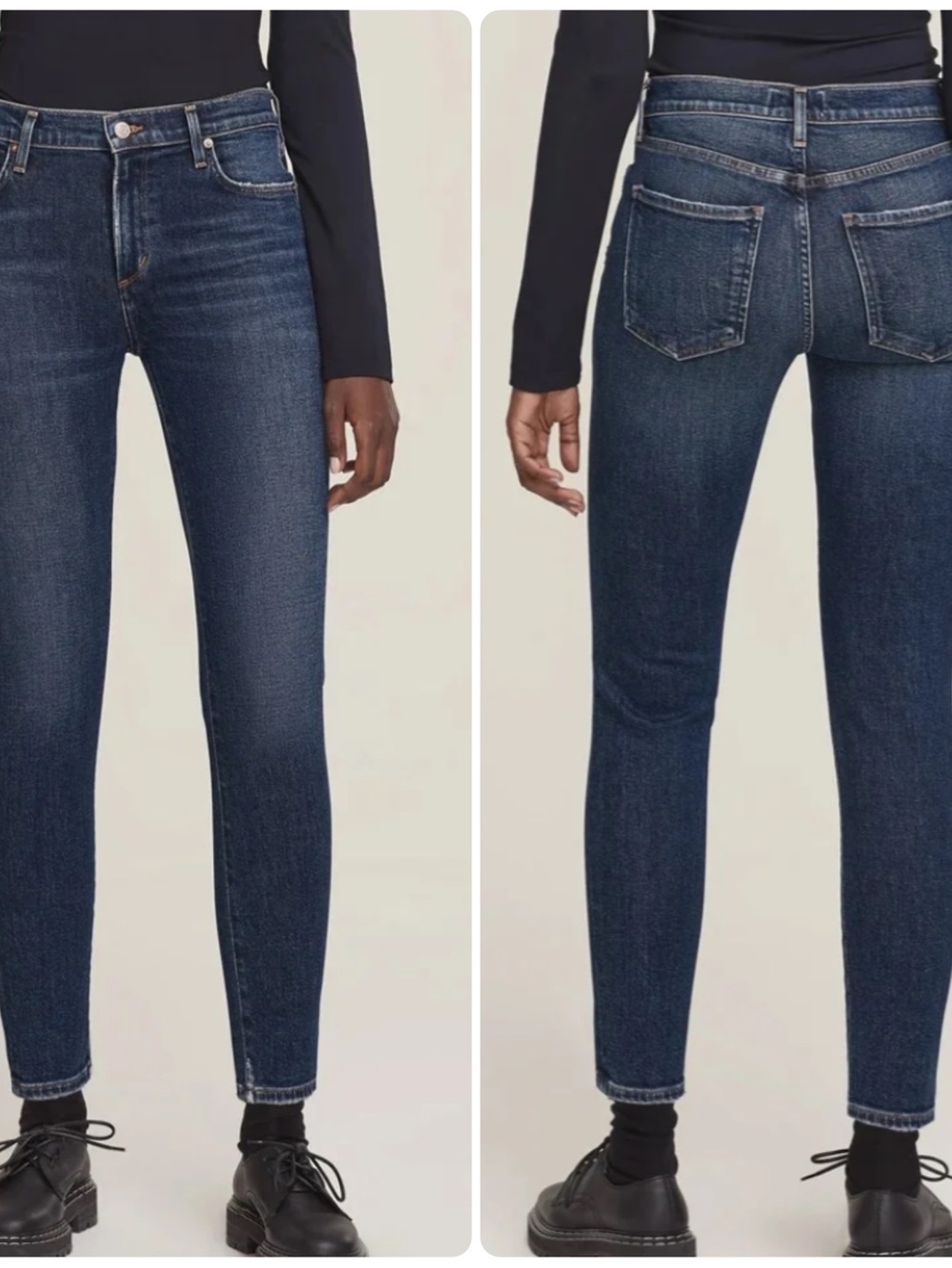 Agolde Sophie Mid Rise Skinny Jeans Cabana Dark Wash
